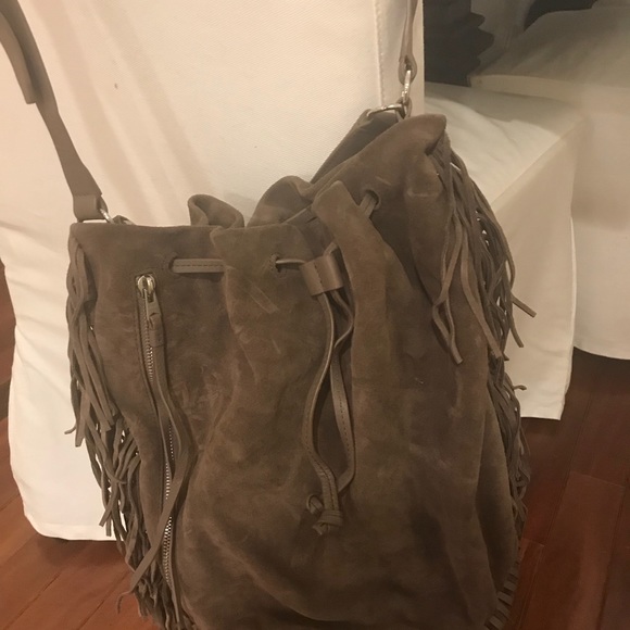 All Saints Drawstring Suede Bag - Picture 6 of 6